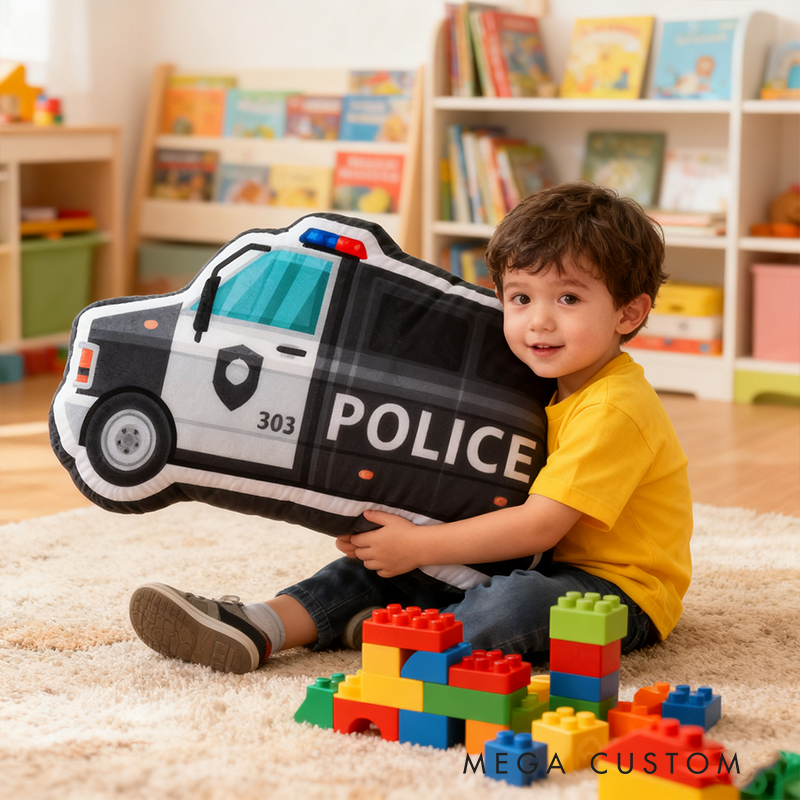 Personalized Police Van Shaped Cushion Fun and Comfortable Decorative Pillow for Car Enthusiasts Gift