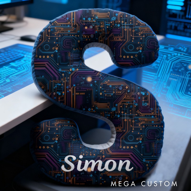 Personalized Tech Themed Pillow Board Digital Computer Circuit Board Pillow Gifts for Geek Lover