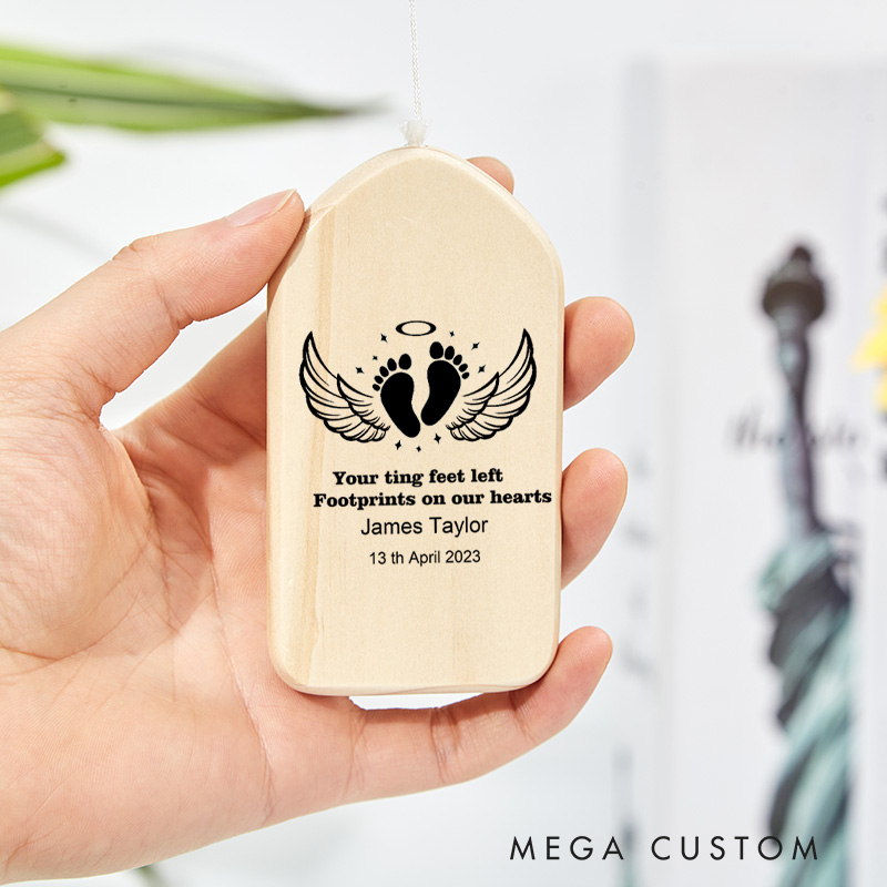 Personalized Baby Loss Wind Chime Baby Miscarriage Infant Loss Keepsake Baby Footprint Memorial Pregnancy Loss Gifts for Mothers Baby Sympathy Gifts