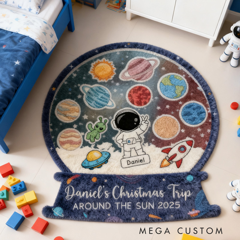 Personalized Astronaut Space Shaker Rug Doormat Outer Space Doormat Solar System Kids Rug Doormat Galaxy Planets Doormat Gifts for Kid