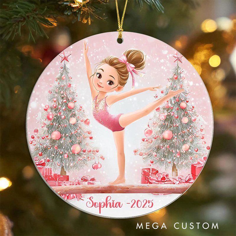 Personalized Gymnast Balance Beam Acrylic Ornament for Gymnastic Lovers Ornament Christmas Gift for Kids