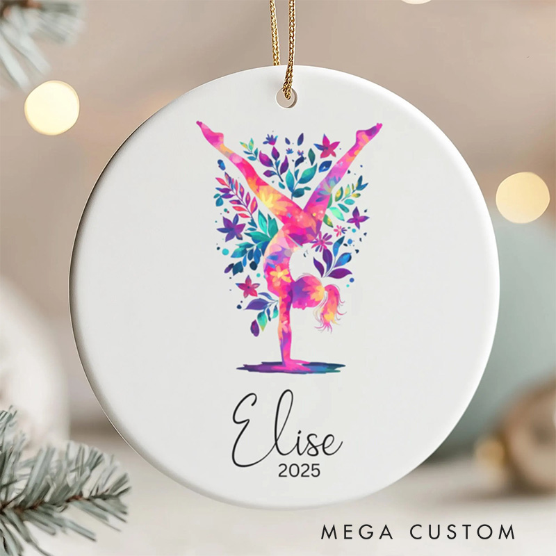 Personalized 3D Effect Gymnastics Team Christmas Ceramic Ornament Gymnastic Lovers Christmas Gift Dancer Xmas Gift Christmas Decor