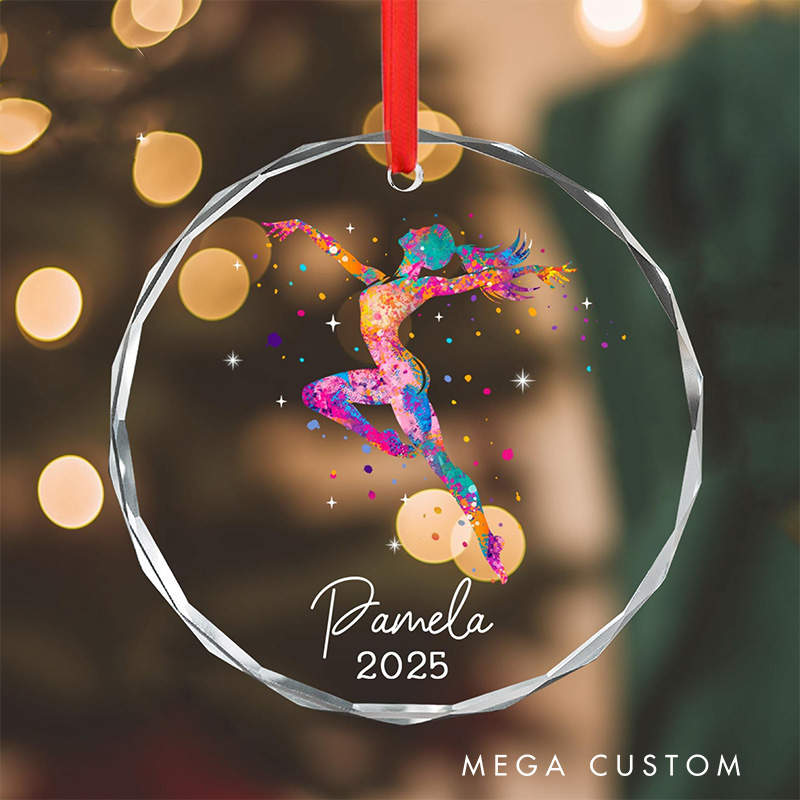 Personalized Elegant Ballet Ballerina Glass Christmas Ornament Dance Lovers Christmas Gift Dancer Xmas Gift Christmas Decor