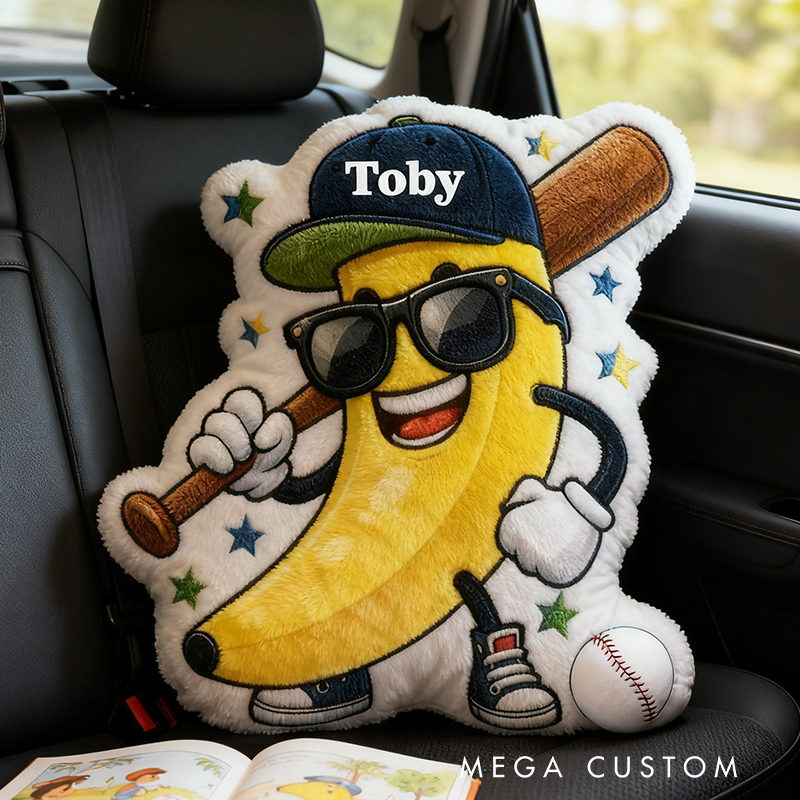 Personalized Banana Baseball Pillow with Custom Name A Fun and Unique Gift Idea