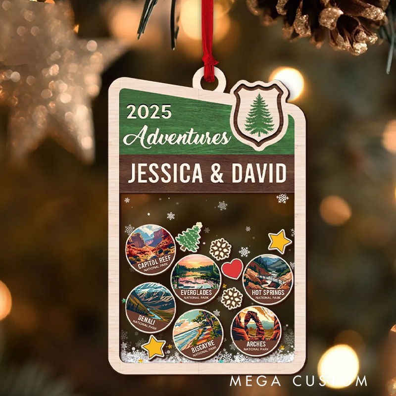 Personalized National Parks Ornament Adventure Lovers Ornament National Park Trip Mountains Christmas Keepsake Couple Adventurous Gifts
