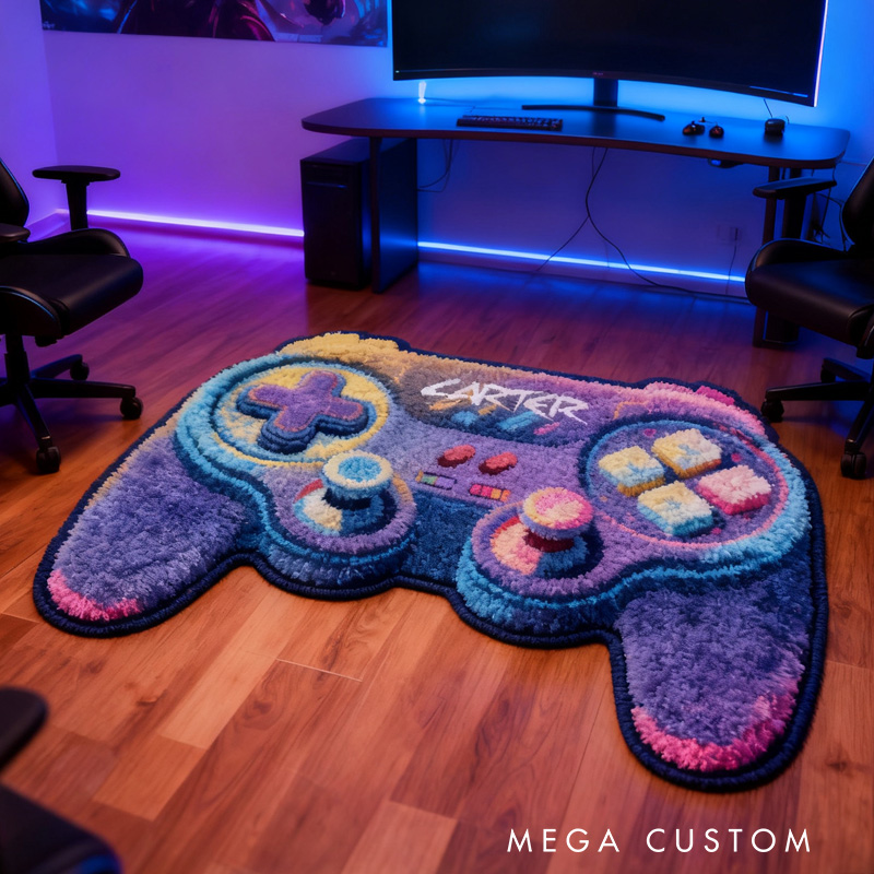Personalized Game Lover Rug Doormat Game Controller Doormat Game room decor Gifts for Kid Game Geek Lover