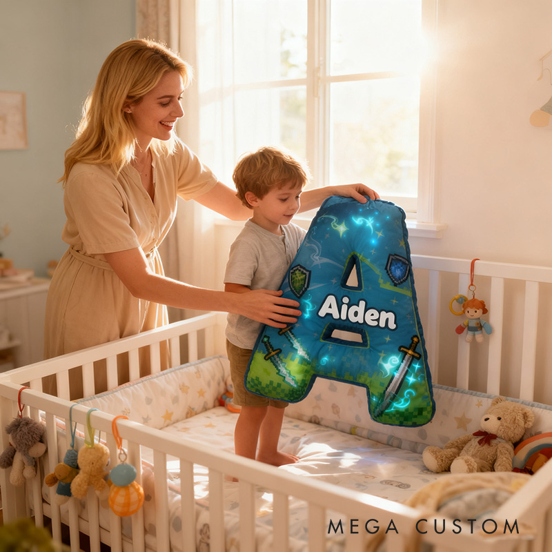 Personalized Game Letter Pillow for Game Lovers Plush Pillow Christmas Birthday Praty Gift for Kids