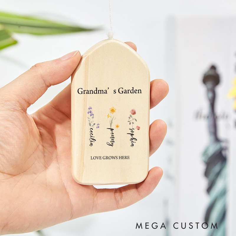 Personalized Memorial Windchimes Custom Grandmas Garden Sympathy Chime Bereavement Gift for Loss of Parents and Loved One 