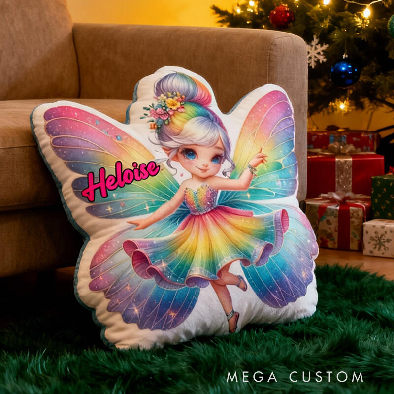 Personalized Butterfly Girl with Name Graphic 3D Print Pillow Christmas Gift for Kids or Baby Birthday Gifts