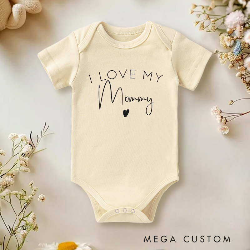 Personalized Cute I Love My Fmily Baby Onesie Gift for Baby 