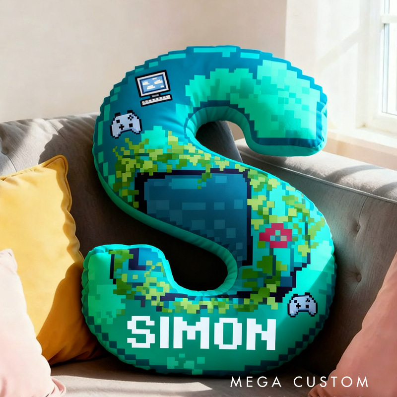 Personalized Pixel Art Gaming Pillow Game-Themed Room Decorations Pillow Kid Pillow for Game Geek Lover