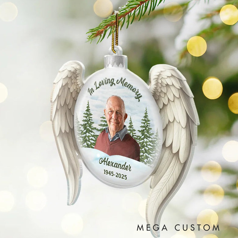 Personalized Photo In Loving Memory Ornament Custom Shaped Acrylic Ornament Christmas Memorial Sympathy Gifts for Loss of Loved One