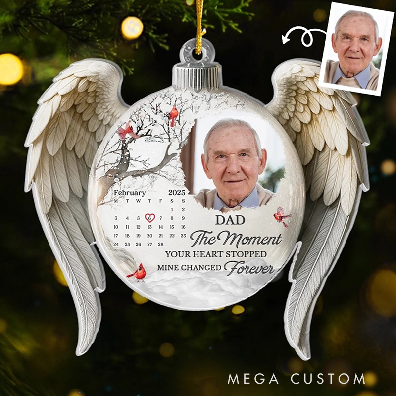Personalized Photo Cardinal Acrylic Ornament Custom Christmas Memorial Sympathy Gifts for Loss of Loved One Loved Beyond Words Missed Beyond Measure