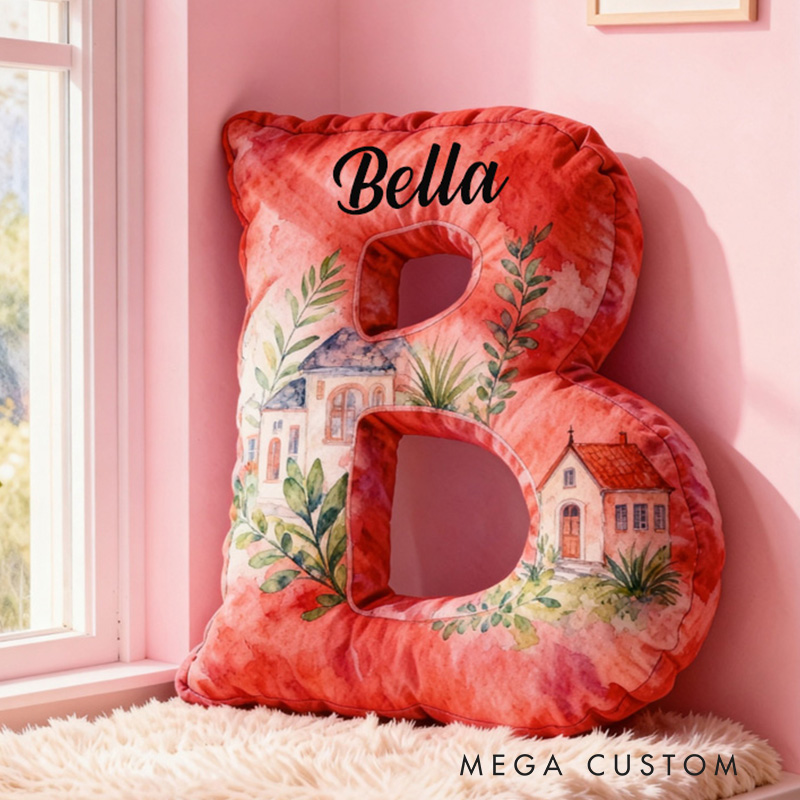 [Copy]Personalized Letter Pillow Custom Name Fun Celebration Decor with Balloons and Gift Design Soft Graphic 3D Print Birthday Gift Housewarming Gift