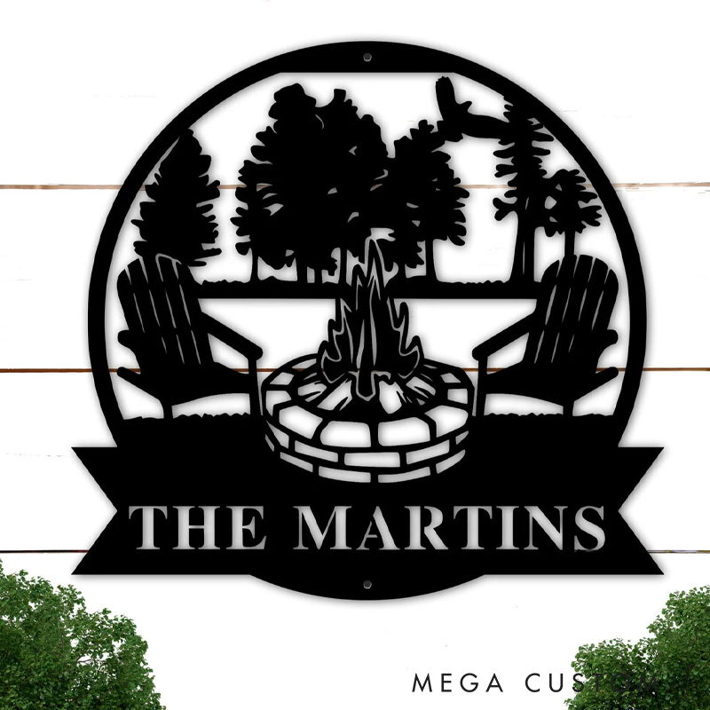 Personalized Campfire Sign Metal Camping Sign Fire Pit Sign Custom Camping Sign Outdoor Metal Sign Camping Decor