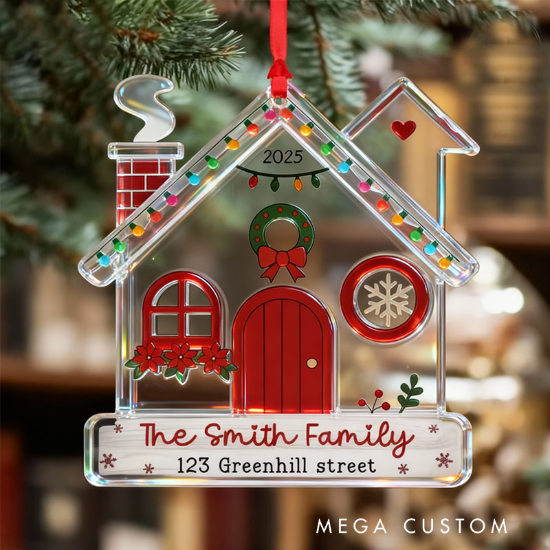 Personalized New Home Ornament Our First Christmas in New Home Ornament New House Ornament New Home Gift Newlywed Gift Family Ornament