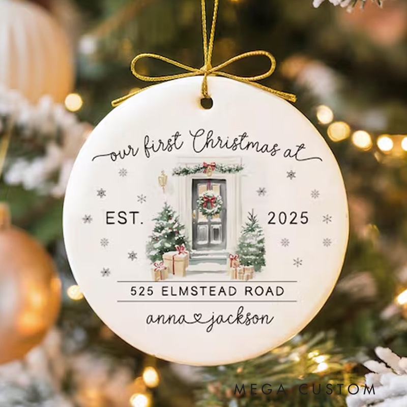 Personalized New House Ornament First Christmas Home Ornament Custom New Home Christmas Ornament Our First House Christmas Keepsake