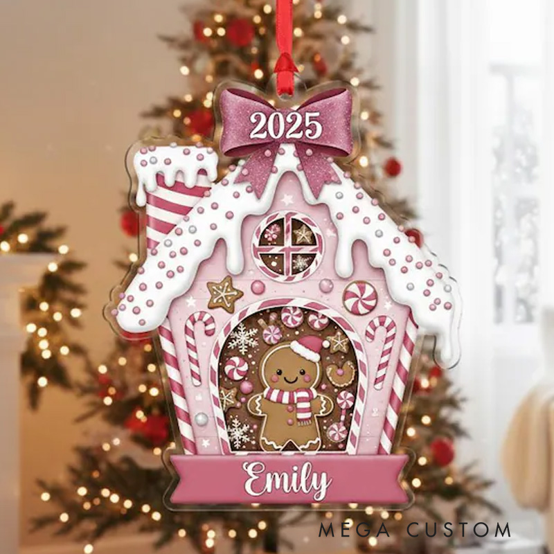 Personalized Gingerbread House Ornament 2025 Custom Name Candy Christmas Decoration Christmas Gifts