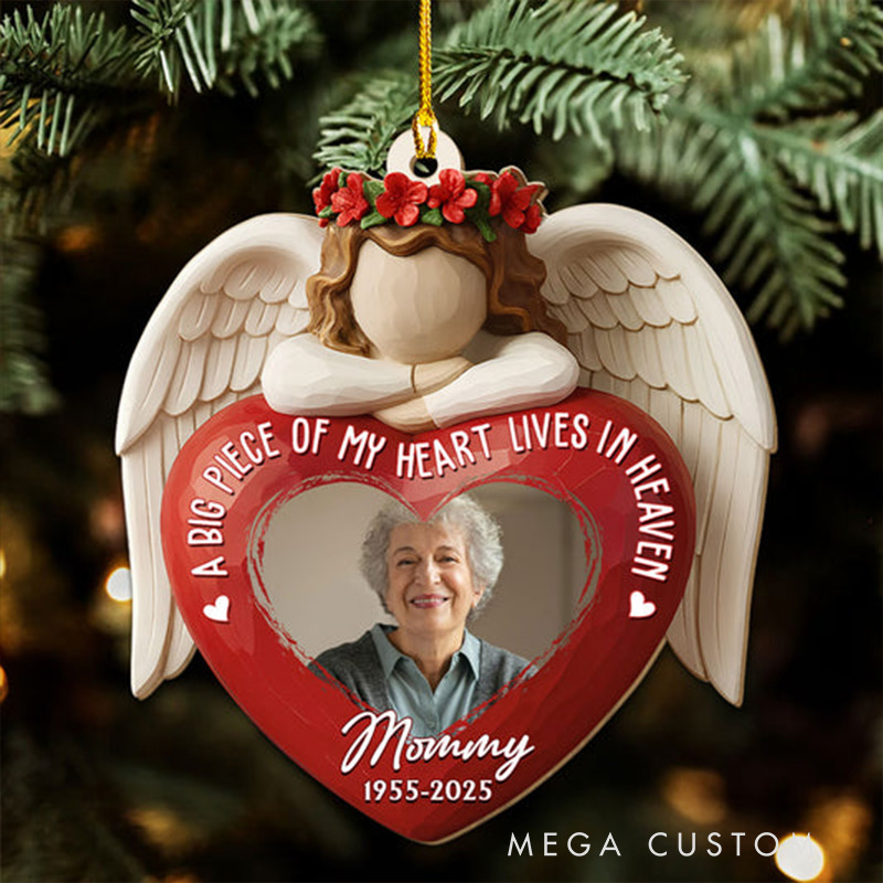 Personalized Wood Ornament A Big Piece Of My Heart Sympathy Gift for Loss of Loved One 