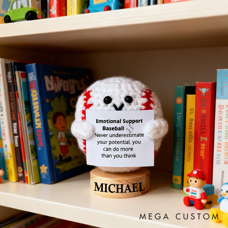 Personalized Funny Positive Baseball Toy With Custom Name Cheer Up Gift For Baseball Team Player