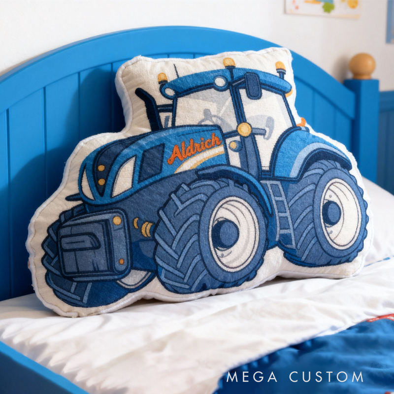Personalized Tractors with Name Graphic 3D Print Pillow Christmas Gift for Kids or Baby Birthday Gift