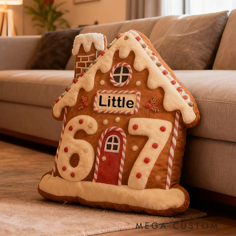 Personalized Gingerbread House Pillow Graphic 3D Print 67 House Gingerbread Customize Name 2025 Christmas Pillow