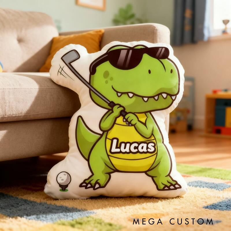 Personalized Dinosaur Golf Pillow Add Fun and Comfort with Your Name
