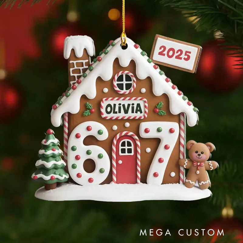 Personalized 67 The Year Of White House Gingerbread Customize Name 2025 Christmas Ornaments