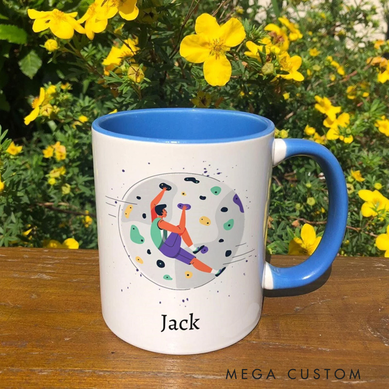 Personalised Rock Climbing Mug Present for Climbing Lovers Gifts for Climbers Hobby Mug Gift Outdoor Adventure Lover