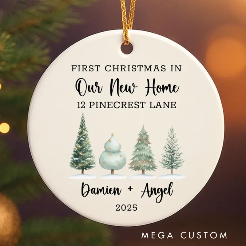 Personalized First Christmas in Our New Home Christmas Ornament Realtor Closing Gift