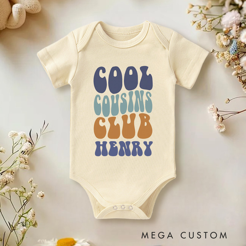 Personalized Cool Cousin Club Baby Onesie Baby Gift for New Mom Pregnancy Announcement Gift