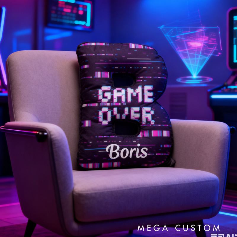 Personalized Letter Pillow Pillow for Gamers Custom Game Lovers Pillow Geek Nerd Gift