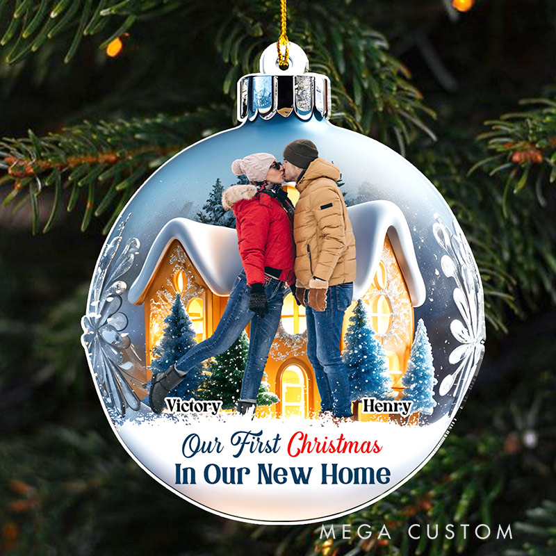 Personalized Acrylic Ornament Our First Christmas In Our New Home Ornament Housewarming Christmas Gift for Couple Family