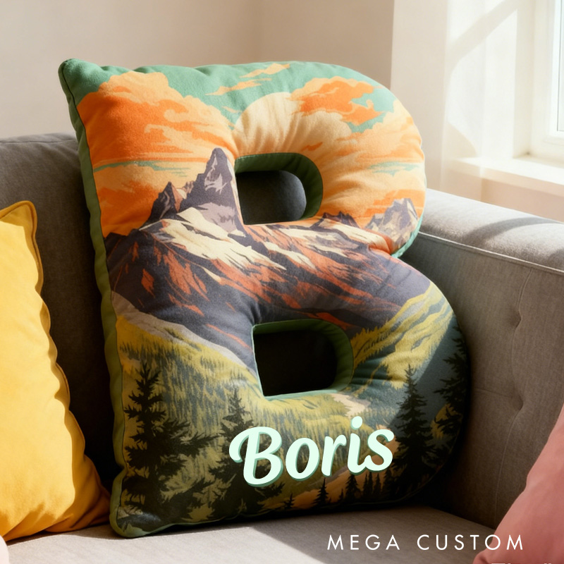 Personalized Nature-Themed Custom Initial Pillow National Park Themed Pillow Gift for Outdoor Nature Enthusiasts