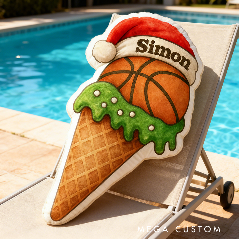 Personalized Basketball Christmas Pillow Combine Festive Cheer with Your Love for the Game