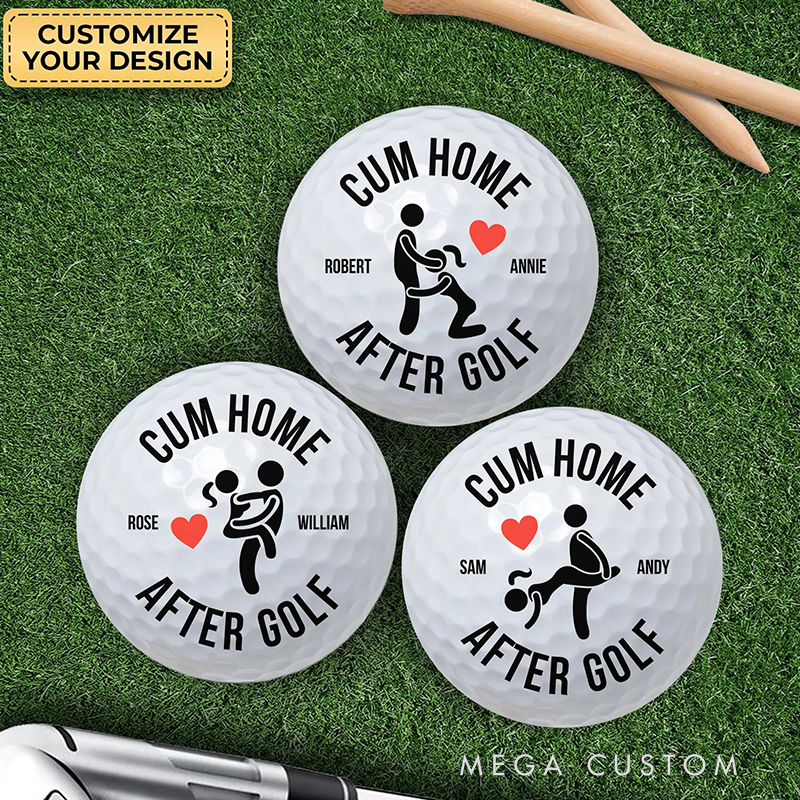 Personalized Cum Home After Golf Printed Golf Balls, Christmas Golf Gift, Valentine’s Day Gifts