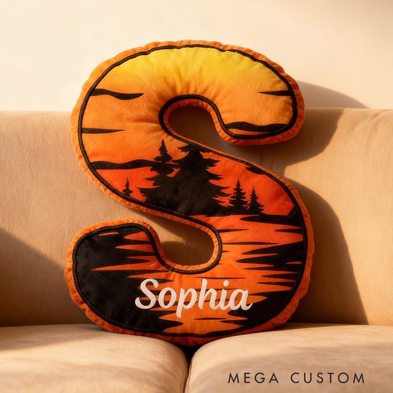 Personalized Retro Sunset Pillow Vintage Palm Tree and Beach Pillow Gift for Outdoor Nature