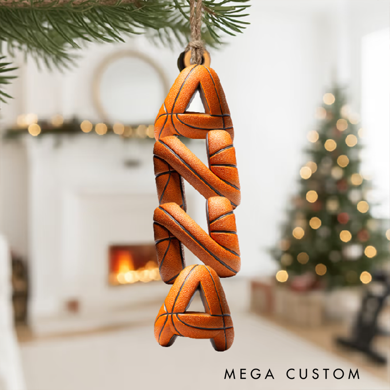 Personalized Basketball Name Ornament Slam Dunk Your Holiday Decor with a Unique Touch