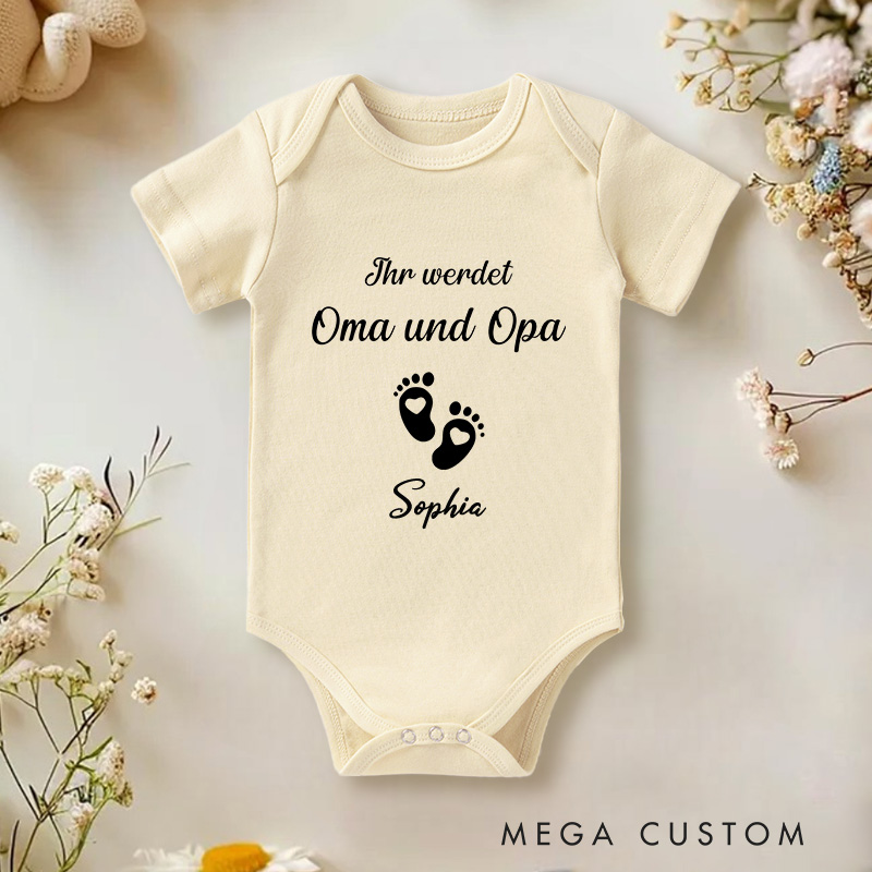 Personalized Ihr werdet Oma und Opa Baby Onesie Gift for Baby Pregnancy Announcement Gift