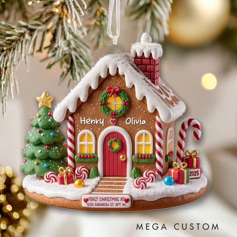 Personalized First Christmas in Our New Home Ornament New Home Gingerbread Acrylic Ornament New House Christmas Ornament 2025 Housewarming Bauble Gift