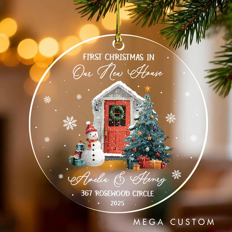 Personalized New Home Christmas Ornament Our First Christmas in New Home Acrylic Ornament First Home Christmas Ornament Newlywed Gift