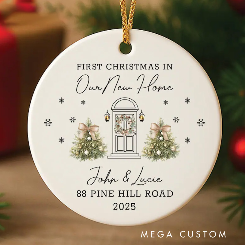 Personalized First Christmas In Our New Home Ornament New Home Celebration Christmas Ornament Custom New Home Keepsake