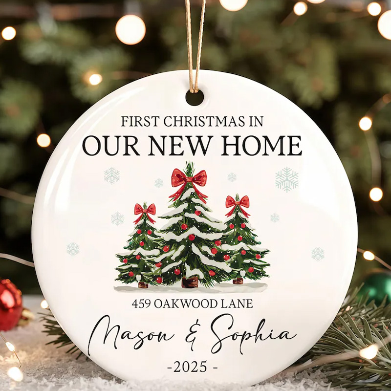 Personalized First Christmas in Our New Home Christmas Ornaments Our New House Ornament New Home Keepsake Gift Housewarming Bauble Gift