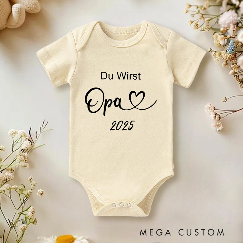 Personalized Du wirst Opa Baby Onesie New Baby Girl Boy Gift Pregnancy Announcement Gift