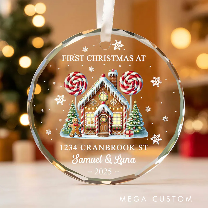 Personalized First Christmas In Our New Home Ornament New House Christmas Ornament Christmas Gift New Home Favors Glass Ornament