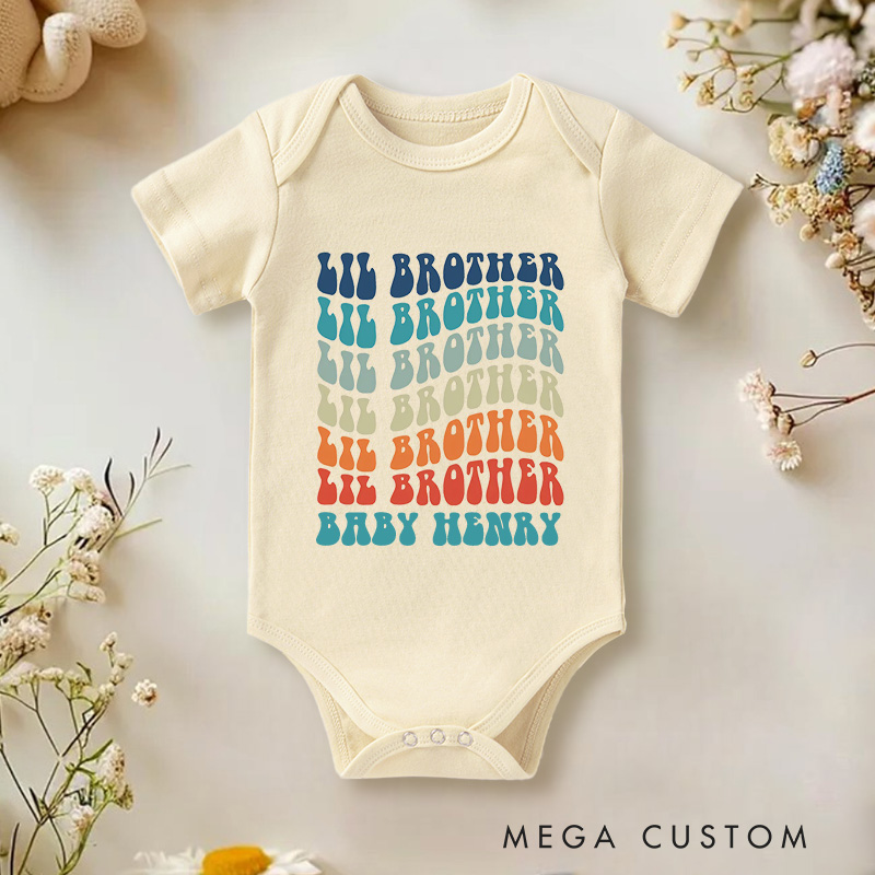 Personalized  Lil Brother  Baby Onesie New Brother Gift Baby Gift for New Mom