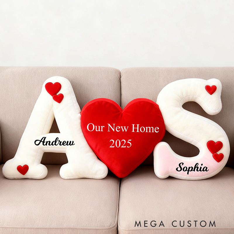 Personalized Letter Pillow with Custom Name Perfect for New Home Gift Wedding Anniversary Keepsake Graphic 3D Print Pillow 