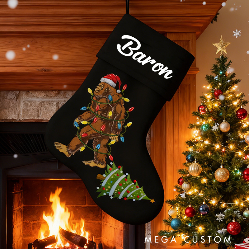 Personalized Christmas Stocking Funny Outdoor Adventure Xmas Stocking Christmas Gifts for Kid Hiking Lovers