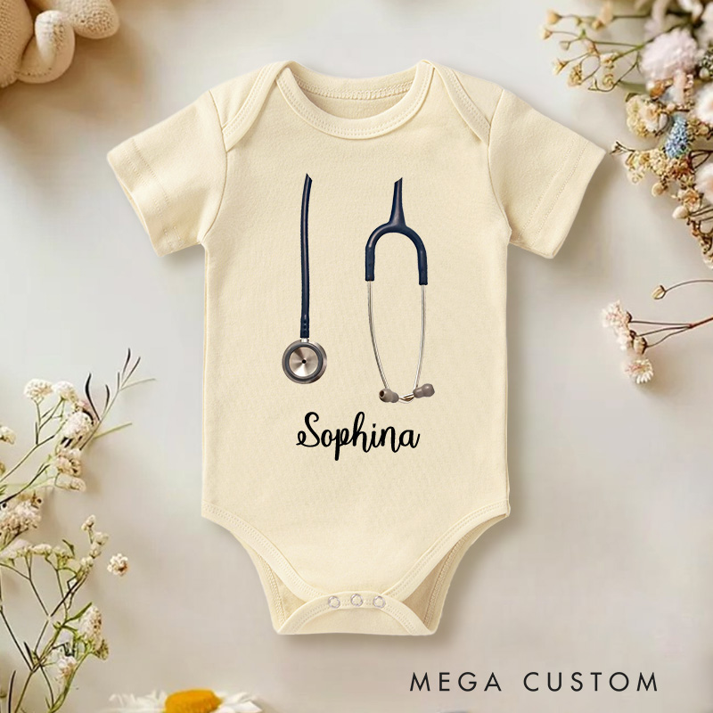 Personalized Funny Stethoscope Baby Onesie Baby Surgeon Gift Medical Gift