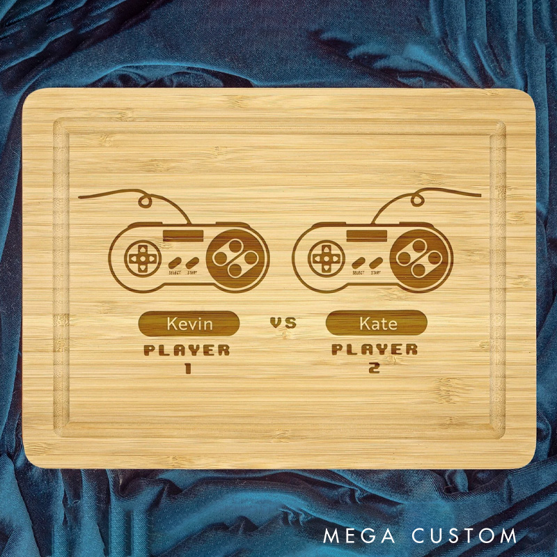 Personalized Gamer Couples Cutting Board Gamer Couples Home Gift for Anniversary Gift for Couples Game Lover